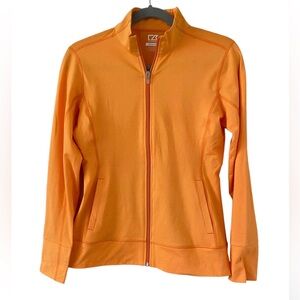 Cutter & Buck CB DryTec Topspin Full Zip Orange Jacket size XS